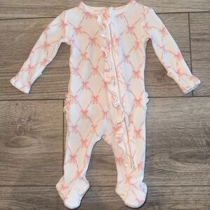 Angel Dear Pink Bow Print Footie